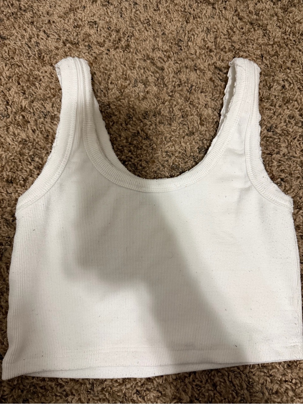 Signature8 White Ribbed Tank